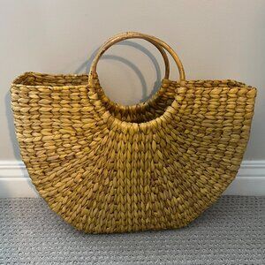 Anthropologie Vineet Bahl Woven Straw Tote Bag